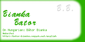bianka bator business card
