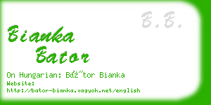 bianka bator business card